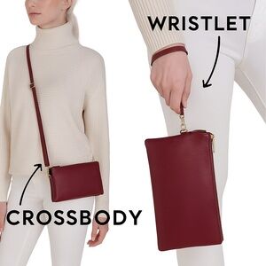 NWT Humble Chic Vegan Leather Crossbody Bag – Burgund - Small Clutch Purse